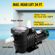 Charger l'image dans la visionneuse de galerie, Amocart Swimming Pool Pump 110V/220V 5544GPH Powerful Self-priming for In/Above Ground Pool Water Circulation Strainer Basket