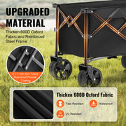 Charger l'image dans la visionneuse de galerie, Amocart Collapsible Folding Wagon Beach Wagon Cart with All-Terrain Wheels Drink Holder Sport Wagon for Camping Shopping Garden