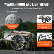 Bild in Galerie-Viewer laden, Amocart 275 lbs Bike Cargo Trailer Bicycle Wagon Cart Foldable Compact Storage with Universal Hitch 20" Wheels fits Most Bike