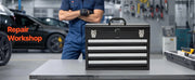 Bild in Galerie-Viewer laden, Amocart 20.5in Metal Tool Box Portable 4-Drawers Tool Chest with Drawers Locking Multi-Function Tool Organizer for Workshop