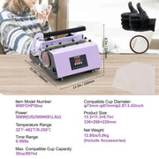 Bild in Galerie-Viewer laden, Amocart Tumbler Heat Press Machine 2 Station Heaters 11-30oz Mug Press Tumbler Press Sublimation Tumblers Cups and Mug 19.6lbs