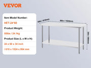 Bild in Galerie-Viewer laden, Amocart 4 Size Stainless Steel Prep Table Heavy Duty Metal Worktable Commercial Work Table for Restaurant and Home
