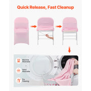 Charger l'image dans la visionneuse de galerie, SucceBuy 50 Pcs Pink Chair Covers Polyester Spandex Chair Cover Stretch Slipcovers Flat-Front Chair Covers for Wedding Party