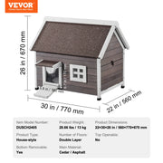 Bild in Galerie-Viewer laden, Amocart Outdoor Cat House 22x30x26 Weatherproof Feral Cat Shelter Wooden Cat Kennel for Multiple Cats with Side Door Pet Hut