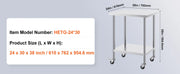 Charger l'image dans la visionneuse de galerie, Amocart Stainless Steel Work Table 500 LBS Load Capacity w/4 Wheels 3 Adjustable Height Levels Heavy Duty Food Prep Worktable