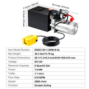 Bild in Galerie-Viewer laden, Amocart Hydraulic Pump 4-20 Quart Dump Trailer Pump Double Acting Dump Trailer Pump DC 12V Hydraulic Power Unit for Car Lifting