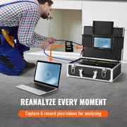 Load image into Gallery viewer, Amocart Sewer Camera 7" Screen Pipeline Inspection Camera w/ DVR Function Waterproof Camera w/12 Adjustable LEDs 16 GB SD Card