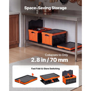 Bild in Galerie-Viewer laden, Amocart 45L 3Packs Plastic Collapsible Storage Bins with Lids Stackable Folding Storage Crates Baskets for Home Organizing