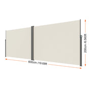 Load image into Gallery viewer, Amocart Retractable Side Awning Outdoor Privacy Polyester Water-proof Retractable Patio Screen UV 30+ Room Divider Wind Screen