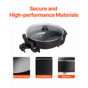 Load image into Gallery viewer, SucceBuy Electric Hot Pot 5 L Double-flavor Shabu Shabu Pot Non-Stick Electric Cooker with Divider Glass Lid for 6-10 People