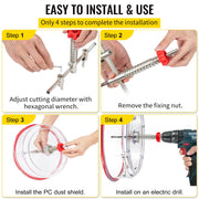Charger l'image dans la visionneuse de galerie, Amocart Adjustable Steel Hole Saw Cutter Kit 40-200mm w/ Shield Hole Cutter Drill Bit DIY Tool Sheetrock Veneer Slate