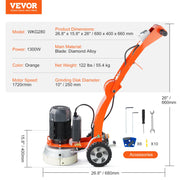 Load image into Gallery viewer, Amocart Electric Concrete Floor Grinder 7inch Walk-Behind 1.7HP Concrete Floor Polisher 1300W 1720RPM for Granite Marble Stones