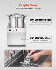 Charger l'image dans la visionneuse de galerie, Amocart 6 10 15L Food Processor & Vegetable Chopper Food-Grade Stainless Steel Food Processor Chopper w/2 Extra S-Curve Blade
