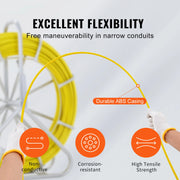 Load image into Gallery viewer, Amocart Fish Tape Fiberglass 425/492/600/656 ft Duct Rodder Fishtape Wire Puller Fishing Tools for Walls and Electrical Conduit