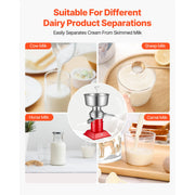 Charger l'image dans la visionneuse de galerie, Amocart Electric Milk Cream Separator Output 10500RPM 304 Stainless with 4.5L Bowl Capacity Milk Skimmer Separating Machine