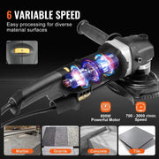 Load image into Gallery viewer, Amocart Wet Polisher 800W Concrete Grinder W/ 6 Variable Speed and 7 Polishing Kits Wet Grinder Machine for Polishing Grinding