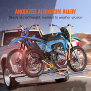 Bild in Galerie-Viewer laden, Amocart Motorcycle Carrier 2-Bike 600LBS Aluminum Motorcycle Carrier Hitch Mount, Loading Ramp Scooter Dirt Bike Trailer Hauler
