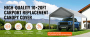 Charger l'image dans la visionneuse de galerie, Amocart Carport Replacement Canopy Cover Garage Top Tent Shelter Tarp Heavy-Duty Waterproof & UV Protected with Ball Bungees