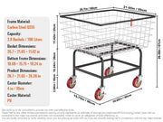 Load image into Gallery viewer, SucceBuy Commercial Wire Laundry Cart Laundry Basket 2.5/4.5 Bushel Heavy Duty with 4Inch Wheels for Home Bathroom Laundry Rooms