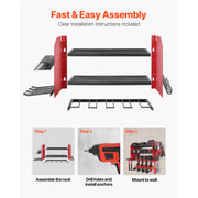 Charger l'image dans la visionneuse de galerie, Amocart 3-Layer Power Tool Wall Mount Holder Pegboard Wall Storage Tool Set Drill Screwdriver Storage Rack for Workshop/Garage