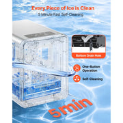 Bild in Galerie-Viewer laden, Amocart Countertop Ice Maker 33 44 lbs per Day Self-Cleaning Portable Machine w/Scoop Drawer-Style Ice Access Ice-Making Machin