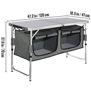 Bild in Galerie-Viewer laden, Amocart Camping Outdoor Kitchen Table Cabinet Foldable Folding Cooking Storage Rack Aluminum Alloy Bracket for BBQ Picnic