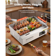 Bild in Galerie-Viewer laden, Amocart Commercial Electric Griddle 50-300°C Adjustable Temp Control, Stainless Steel Countertop Flat Top Grill for Steak Panc