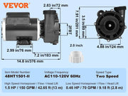 Bild in Galerie-Viewer laden, SucceBuy 2 Speed SPA Pump 48/56-Frame AC110-120V SPA Pump 1.5HP/3HP/4HP High Speed 2'' Port 90° Rotational Interface for Hot Tub