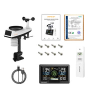 Load image into Gallery viewer, Professional Wi-Fi Wireless Weather Station with 7-in-1 Outdoor Weather Sensor, Large Full-Color LCD, 433MHz, 300ft Range, App