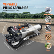 Bild in Galerie-Viewer laden, Amocart 37.77cc Gas-Powered T Post Driver 4-Stroke Engine Gasoline Fence Piling Pounder with 3 Post Driving Head(45/55/88 mm)