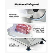 Charger l'image dans la visionneuse de galerie, Amocart 6.7-10 inch Meat Slicer Electric Deli Slicer Machine with two SUS420 Blades Home Food-Slicer for Meat, Ham, Baguett