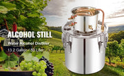 Bild in Galerie-Viewer laden, Amocart 50L Moonshine Still Alcohol Distiller w/ Water Pump Stainless Copper DIY Brew Ethanol Wine Essential Oil Brewing Kit
