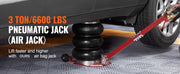 Charger l'image dans la visionneuse de galerie, Amocart Pneumatic Jack 3 Ton/5 Ton Triple Bag Air Jack Quick Lift Heavy Duty Car Repair Jacks Folding Rod Jacks with Two Wheels