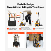 Charger l'image dans la visionneuse de galerie, Amocart 440/770 lbs Stair Climbing Cart Folding Trolley Cart with Telescoping Handle 6 Wheels 2 Bungee Cords for Home Groceries