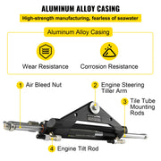 Bild in Galerie-Viewer laden, Amocart Hydraulic Steering Cylinder 150HP HC4645H Front Mount Hydraulic Outboard Marine Steering Cylinder Fit for Boat Steering