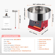Charger l'image dans la visionneuse de galerie, SucceBuy Electric Cotton Candy Machine Candy Floss Maker Commercial Cotton Candy Machine w/ Stainless Steel Bowl and Sugar Scoop