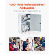 Charger l'image dans la visionneuse de galerie, Amocart 3-Shelf First Aid Cabinet 1000Pcs Wall Mounted OSHA&ANSI 2015 (Class A) Industrial Emergency Metal Med Box for Business