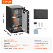 Load image into Gallery viewer, Amocart Single Door 4.0 cu.ft Safe Box w/ Key Lock Password & Fingerprint Safe Lock Box with Fireproof Bag Key Rack & LED Light