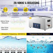 Bild in Galerie-Viewer laden, 【Premium】Amocart 22L Ultrasonic Cleaner 28/40khz Dual Frequency Ultrasonic Cleaner 304 Stainless Steel w/ Heater Timer for Jewe