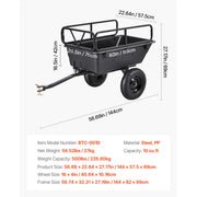 Load image into Gallery viewer, SucceBuy Garden Utility Trailer 28 Cu.Ft. & 1800lbs ATV UTV Trailer Tow Behind Steel Dump Trailers for Lawn Tractor Garden Waste