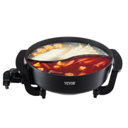 Charger l'image dans la visionneuse de galerie, Amocart Electric Hot Pot 5 L Double-flavor Shabu Shabu Pot Non-Stick Electric Cooker with Divider Glass Lid for 6-10 People