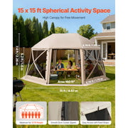 Charger l'image dans la visionneuse de galerie, Amocart Pop up Gazebo Screen Tent Camping Canopy Tent w/ Removable Top&Carry Bag Quick-Set&Bite-Proof Screen House Sun Shelter