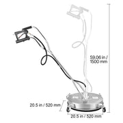 Charger l'image dans la visionneuse de galerie, Amocart Pressure Washer Surface Cleaner PE/Stainless Steel Pressure Washer Attachments with 4 Wheels for Concrete Patio Deck