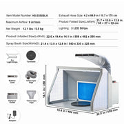 Load image into Gallery viewer, Amocart Airbrush Spray Booth Dual-Fans Portable Hobby Airbrush Paint Spray Booth Kit with LED Lights and Exhaust Extension Hose