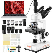 Bild in Galerie-Viewer laden, Amocart Compound Trinocular Microscope 40X-2500/40X-5000X Magnification Lab Microscope w/ LED Illumination & External Interface