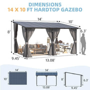 Load image into Gallery viewer, Hard Top Lean-to Gazebo Pergola Curtains & Netting Wall-Mounted Patio Deck Awning, Custom