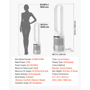 Charger l'image dans la visionneuse de galerie, Amocart Bladeless Tower Fan 65°/80° Oscillating Standing Fan 8/12 Speeds & 8/9-Hour Timer 14.76/15.42 ft High Velocity for Home