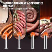 Charger l'image dans la visionneuse de galerie, Amocart 10L/15L Electric Sausage Stuffer Stainless Steel Making Sausage Machine Commercial Grade with 4 Filling Funnel for Home