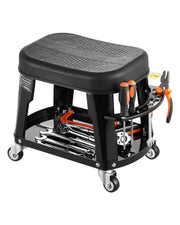 Bild in Galerie-Viewer laden, Amocart Mechanic Stool 300lbs Garage Seat with Wheels 360° Swivel Rolling Workshop Stool with Tool Tray for Garage, Shop Repair