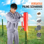 Charger l'image dans la visionneuse de galerie, Amocart Fence Post Driver with Handle Pole Pounder Heavy Duty Carbon Steel Hand Post Rammer Fencing Hole Digger for Channel